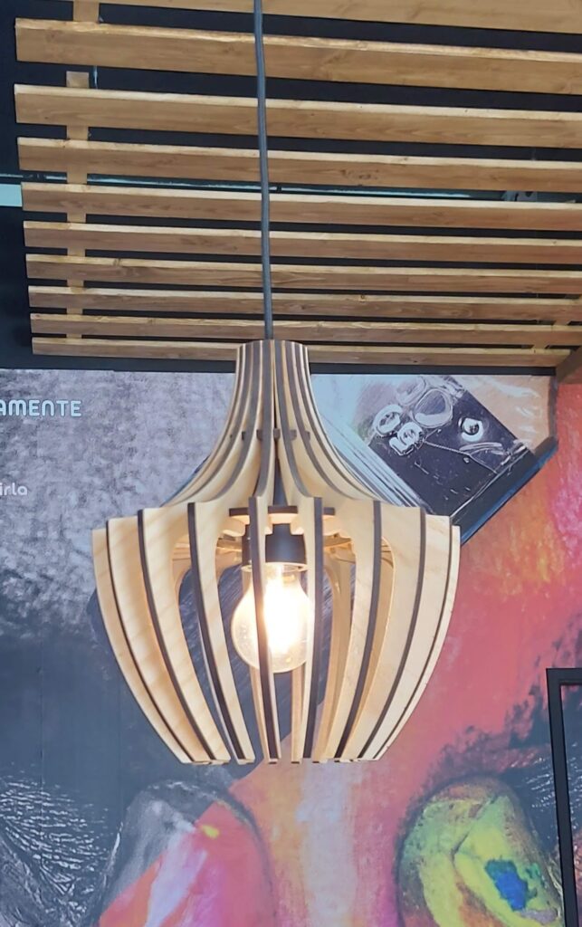 lámpara, adorno, decoración, madera